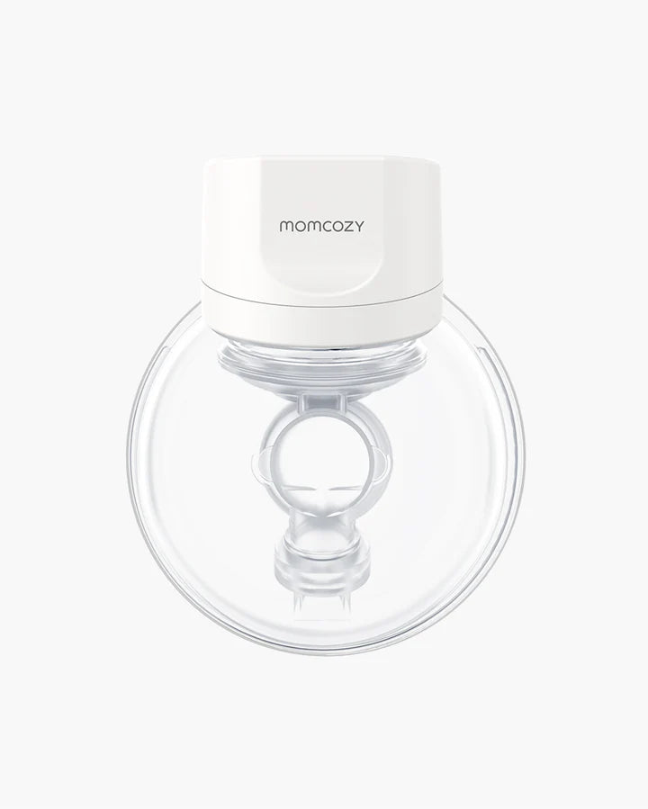 Pompă de Sân Momcozy Hands-Free Dublă S12 Pro White - Silențioasă, Portabilă, Premium