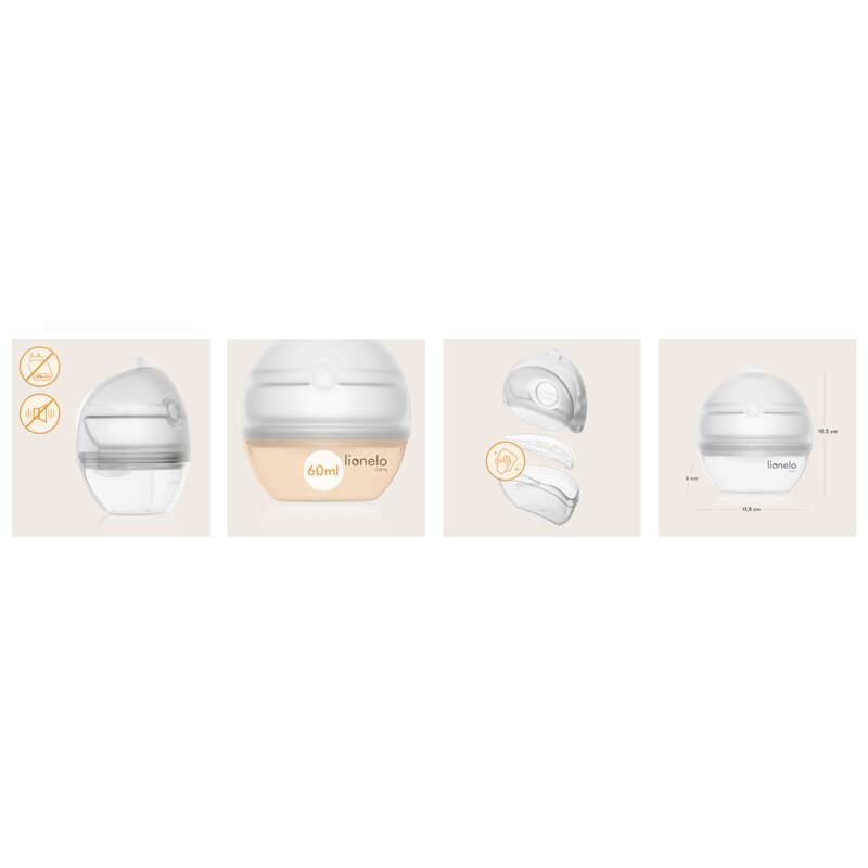 Pompa de san manuala si colector de lapte Lionelo Milky 2 in 1, Alb