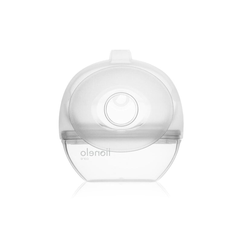 Pompa de san si colector de lapte, Lionelo, Milky 2 in 1, Volum 60 ml, Forma anatomica, Compataibila cu utilizarea cu sutien, Fara bisfenol A, Portabila, Alb