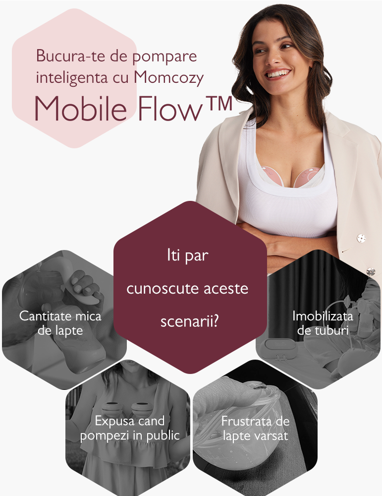 Pompa de San Hands-free Momcozy M9 Rosie cu Control din Aplicatie