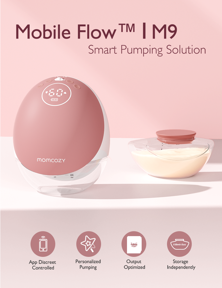 Pompa de San Hands-free Momcozy M9 Rosie cu Control din Aplicatie