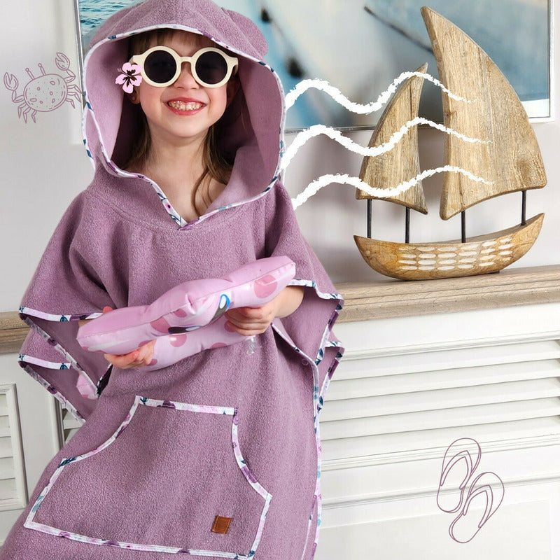 Poncho baie Qmini Heather 1-4 ani, cu glugă – imagine 5