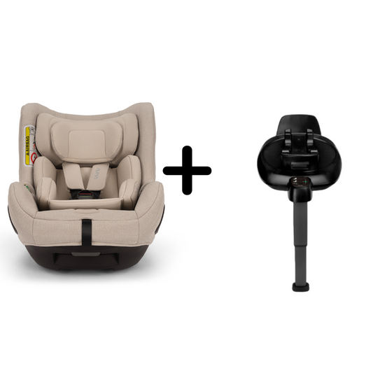 Nuna - Set Scaun auto rotativ i-Size TODL next Biscotti, 40-105 cm + Baza isofix BASE next i-Size pentru TODL next