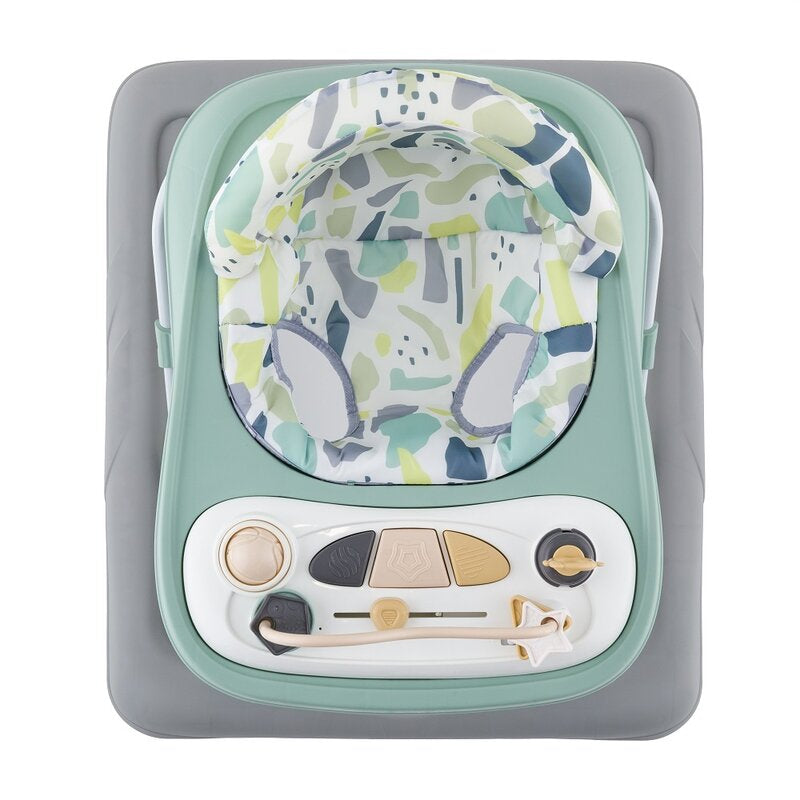 Premergator, Feedo, Pliabil, Cu panou de joaca inclus, Cu inaltime reglabila in 3 pozitii, Cu sistem de franare, Dezvolta abilitatile motorii si senzoriale, Greutate maxima suportata 12 kg, 6 luni+, Mint