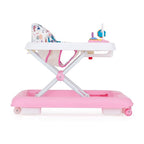 Premergator, Feedo, Pliabil, Cu panou de joaca inclus, Cu inaltime reglabila in 3 pozitii, Cu sistem de franare, Dezvolta abilitatile motorii si senzoriale, Greutate maxima suportata 12 kg, 6 luni+, Pink