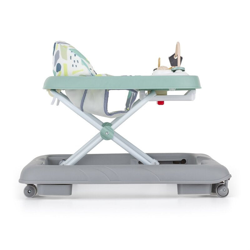 Premergator, Feedo, Pliabil, Cu panou de joaca inclus, Cu inaltime reglabila in 3 pozitii, Cu sistem de franare, Dezvolta abilitatile motorii si senzoriale, Greutate maxima suportata 12 kg, 6 luni+, Mint