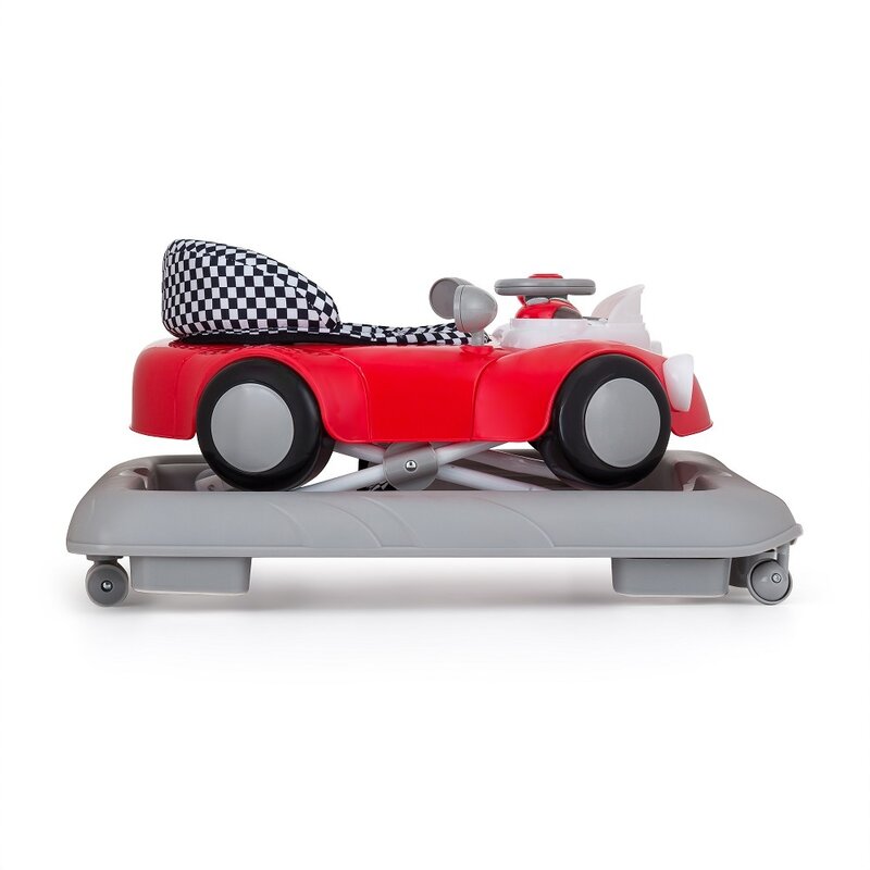 Premergator, Feedo, Pliabil, Cu panou de joaca inclus, Cu inaltime reglabila in 3 pozitii, Cu sistem de franare, Dezvolta abilitatile motorii si senzoriale, Greutate maxima suportata 12 kg, 6 luni+, Red