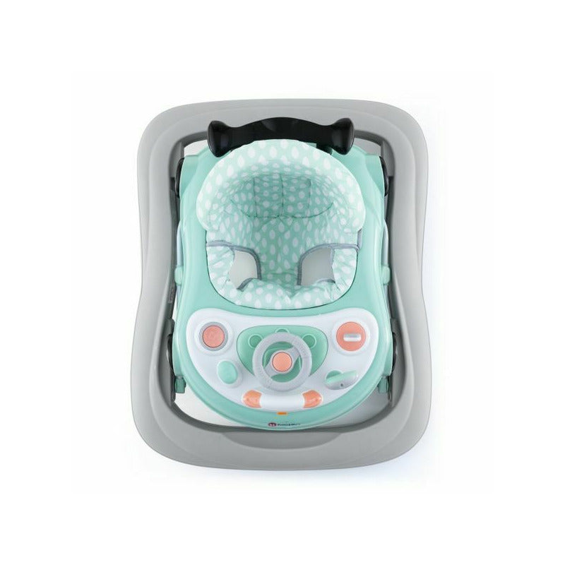 Premergator muzical, Petite&Mars, Cu panou interactiv si lumini Cabrio, Inaltime reglabila pe 3 pozitii, 6 luni+, Verde