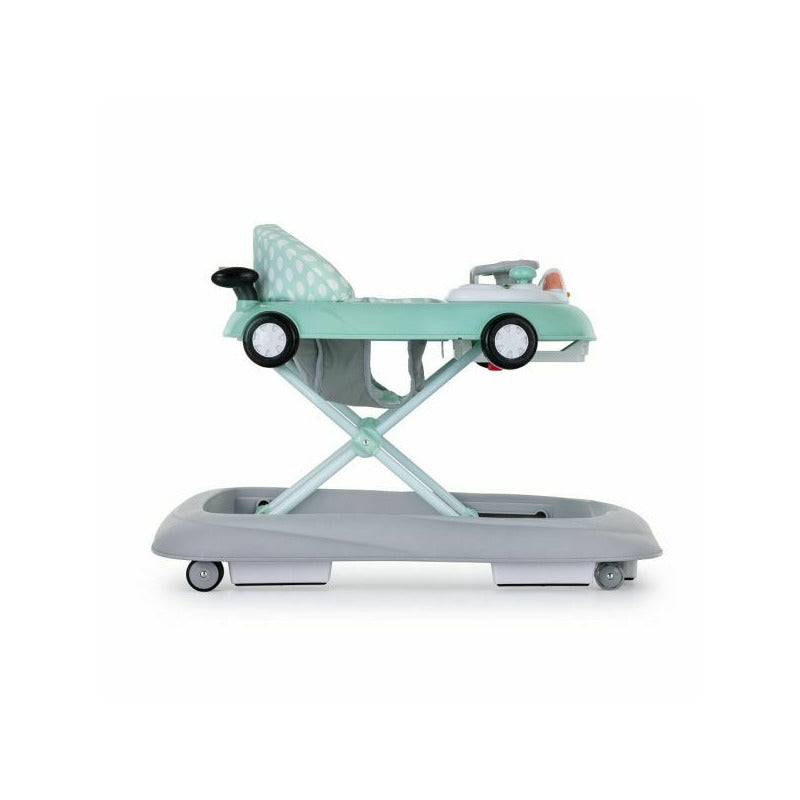 Premergator muzical, Petite&Mars, Cu panou interactiv si lumini Cabrio, Inaltime reglabila pe 3 pozitii, 6 luni+, Verde