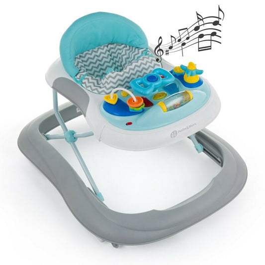 Premergator, Petite&Mars, Monty, Panou interactiv, Reglabil pe inaltime, Roti, Sustine 12 kg, Chevron Blue