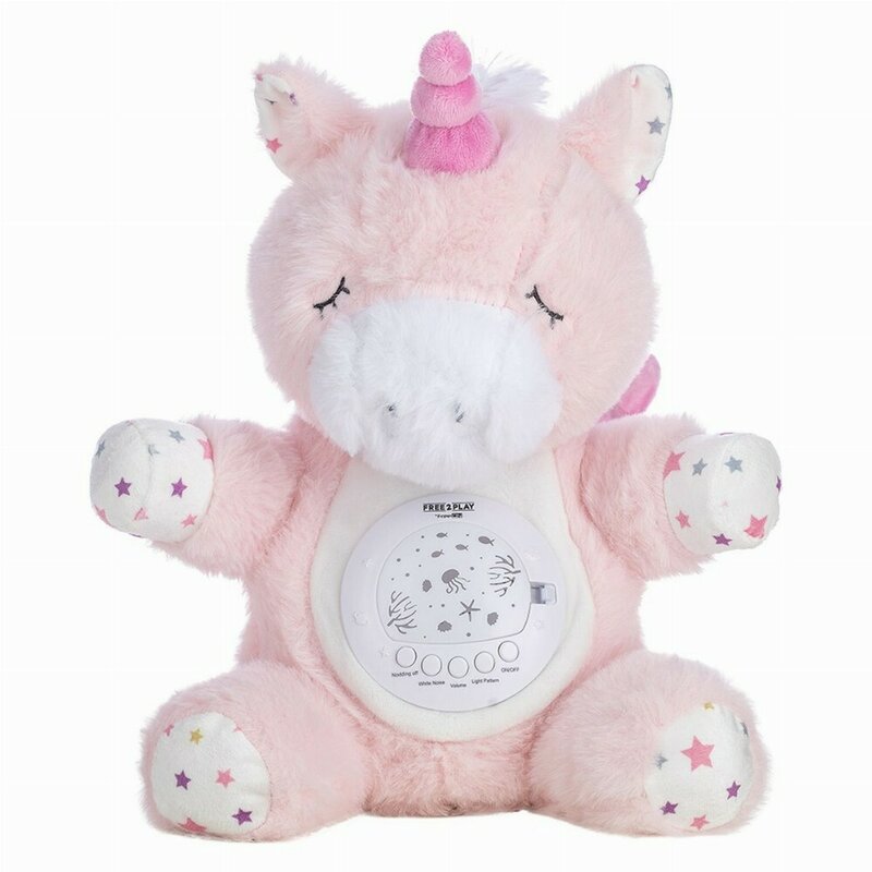 Jucarie multifuncionala, Cu proiector muzical, Free2Play, Din plus, Cu 7 modele de proiectie, Cu sunete si melodii, Unicorn