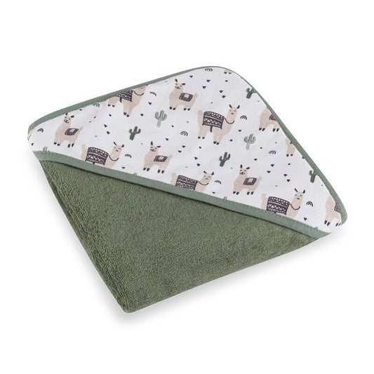 Prosop cu Gluga Petite&Mars Loulou 100x100 cm Bambus Lame Bej Verde