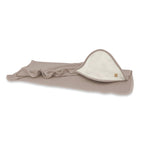 Prosop cu glugă Qmini Bamboo 80x80 cm, Mocha/Bej – detaliu material