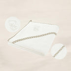 Prosop cu glugă Qmini 80x80 cm, Ecru – prezentare produs