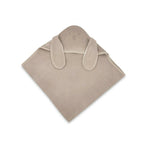 Prosop cu glugă Qmini Eared Bear 100x100 cm, Mocha – detaliu material