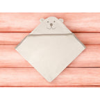 Prosop cu glugă Qmini Teddy Bear 100x100 cm, Bej – imagine 5