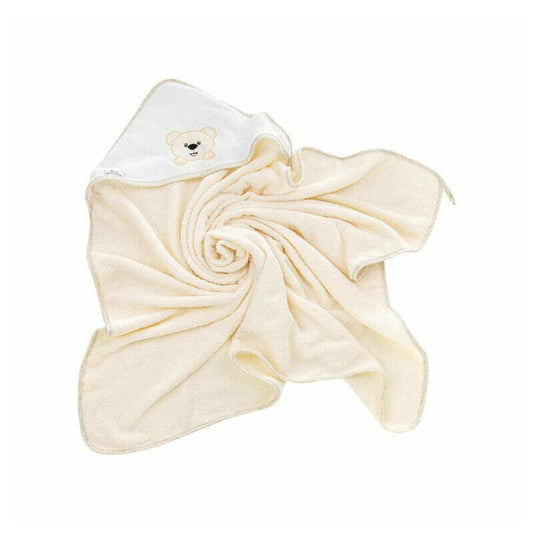 Prosop Baie Bocioland Glugă 100% Bumbac Terry 80x80 cm Teddy Bear Beige 0 Luni+