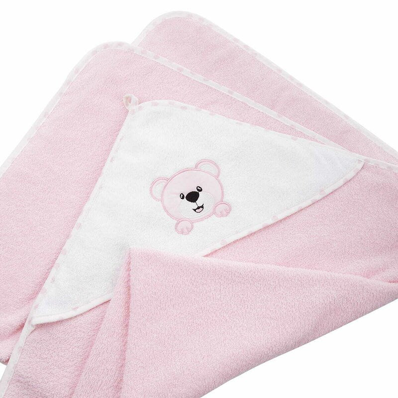 Prosop de baie Bocioland cu glugă, Teddy Bear Pink, imaginea 4