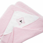 Prosop de baie Bocioland cu glugă, Teddy Bear Pink, imaginea 4