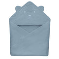 Prosop de baie, Lionelo, Cu gluga, Din muselina, 100% bumbac, 80x80 cm, Absorbtie eficienta, Albastru
