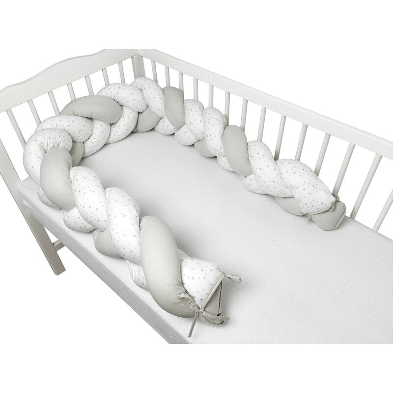 Apărătoare împletită MimiNu Mini Gray Stars, 220cm