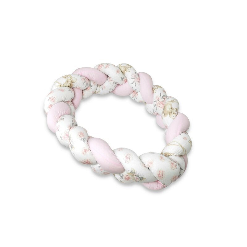 Apărătoare împletită MimiNu Sweet Deer Pink, 220cm