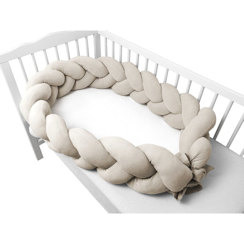 Apărătoare împletită MimiNu Soft Beige, 240x23cm