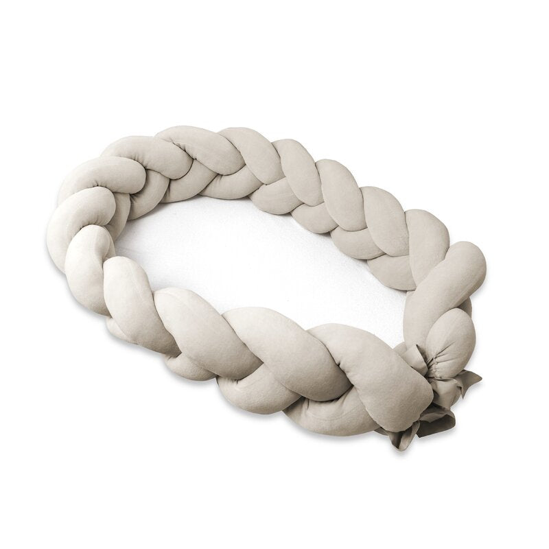 Apărătoare împletită MimiNu Soft Beige, 240x23cm