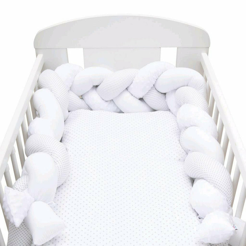 Aparatoare impletita New Baby Minky Dot 210 cm, Alb si gri – imagine ilustrativă a altui model alb