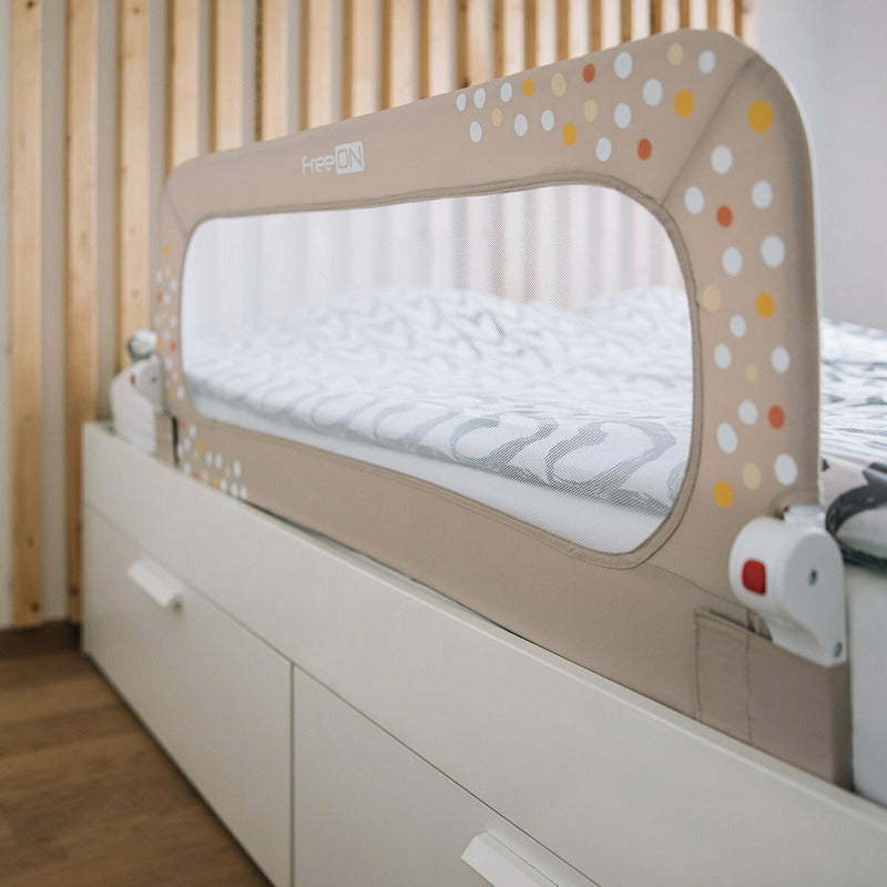 Protecție laterală pat FreeON Little Dots 135 × 57 cm, bej – fotografia 4 a produsului