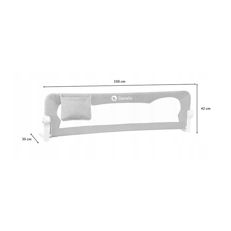 Protecție laterală de pat Lionelo Eva Gri Melange – schemă dimensiuni