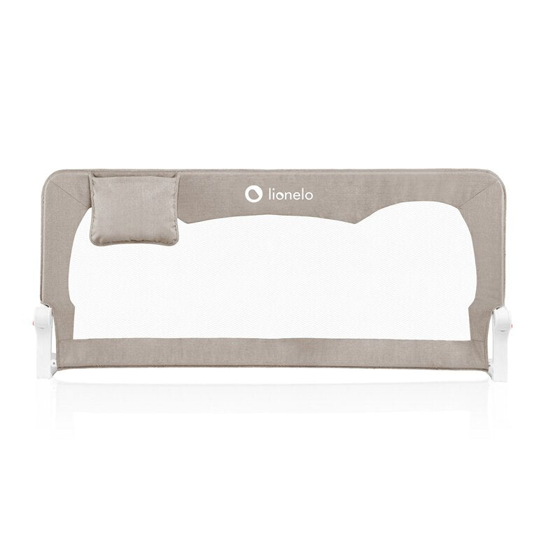 Protectie laterala pat, Lionelo, Hanna, Cu buzunar accesorii, 150x66 cm, Conform cu standardul european de securitate BS7072, Bej