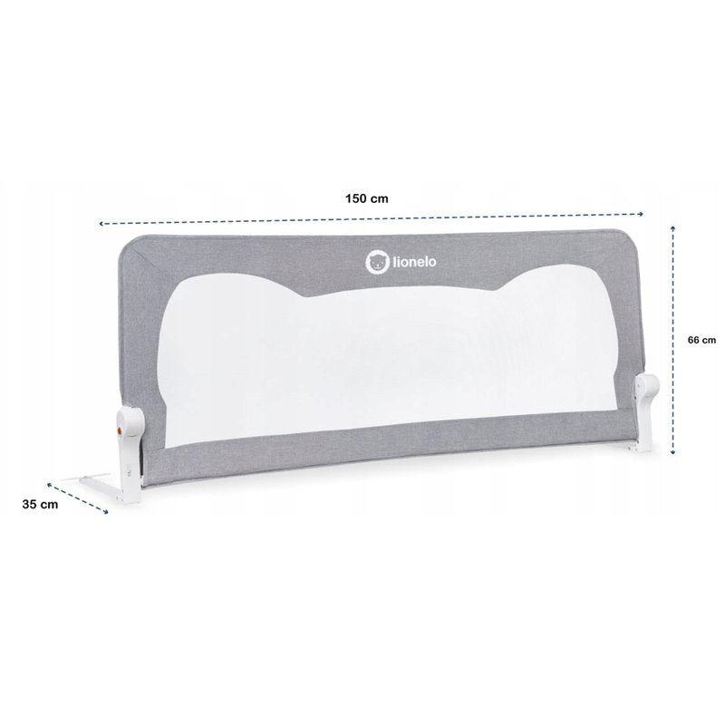 Protecție laterală de pat Lionelo Hanna Gri – schemă dimensiuni