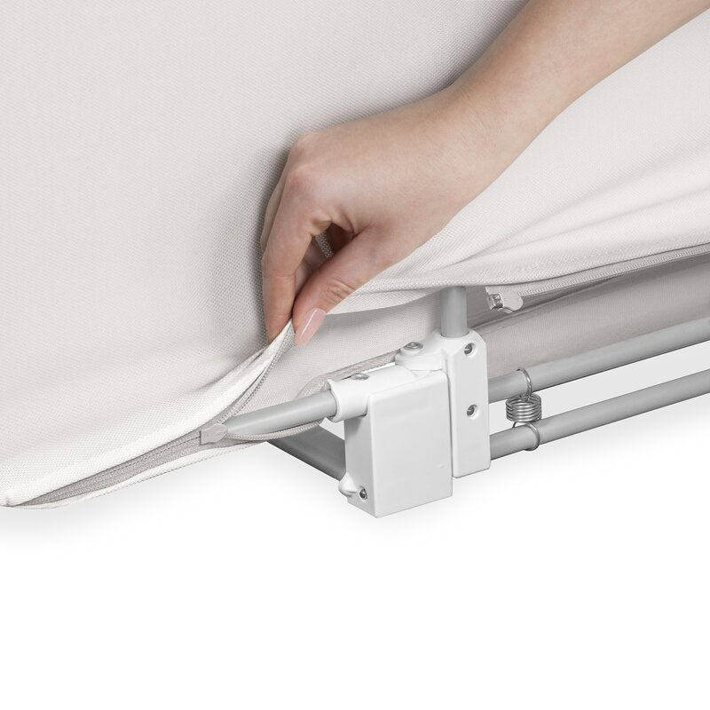 Protectie laterala pat, Lionelo, Lora, Pliabila, Sistem de blocare StandSafe, Geanta de transport inclusa, 105 x 45 cm, Bej