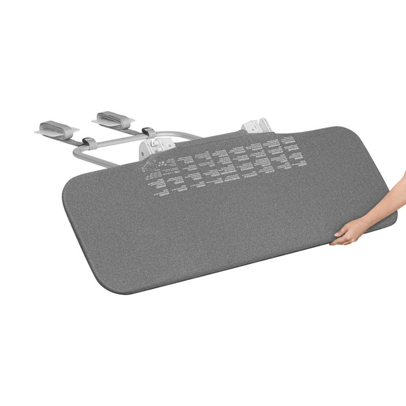 Protectie laterala pat, Lionelo, Lora, Pliabila, Sistem de blocare StandSafe, Geanta de transport inclusa, 105 x 45 cm, Gri