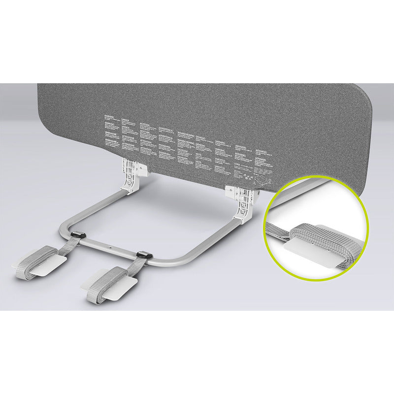 Protecție laterală de pat Lionelo Lora Gri Stone – sistem de fixare sub saltea