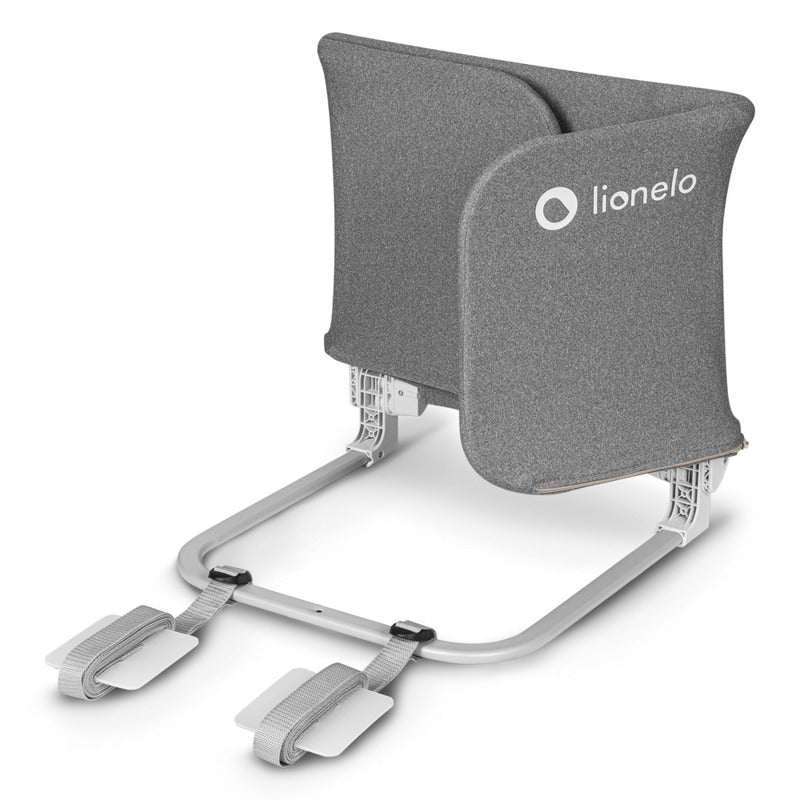 Protectie laterala pat, Lionelo, Lora, Pliabila, Sistem de blocare StandSafe, Geanta de transport inclusa, 105 x 45 cm, Gri