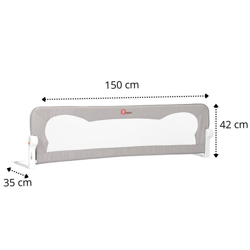 Protecție laterală pat Qmini Rhea 150x42 cm, Gri – detaliu produs