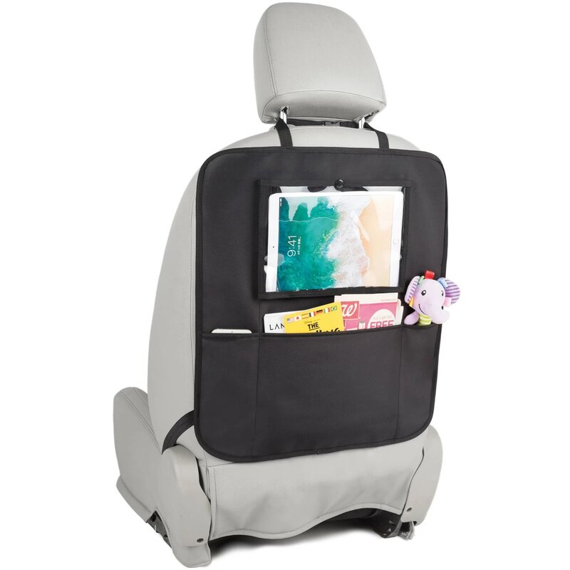 Protectie scaun auto, FreeON, Bancheta si spatar, Cu organizator, 3 in 1, Dimensiune 123x48.5 cm, Negru