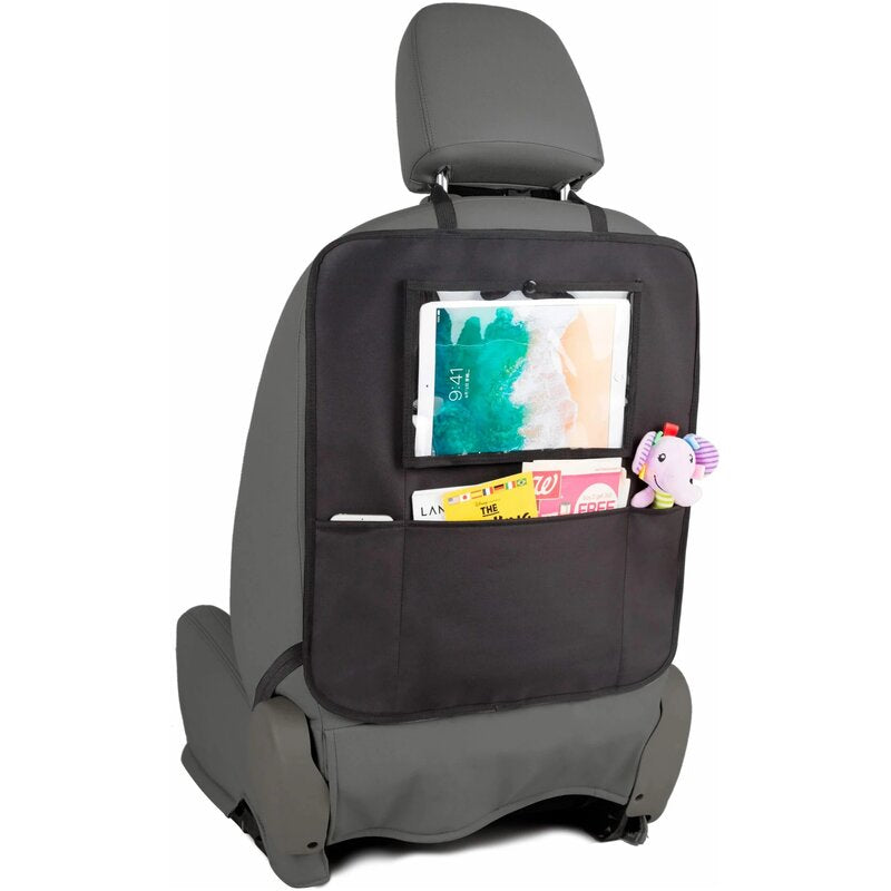 Protectie scaun auto, FreeON, Bancheta si spatar, Cu organizator, 3 in 1, Dimensiune 123x48.5 cm, Negru