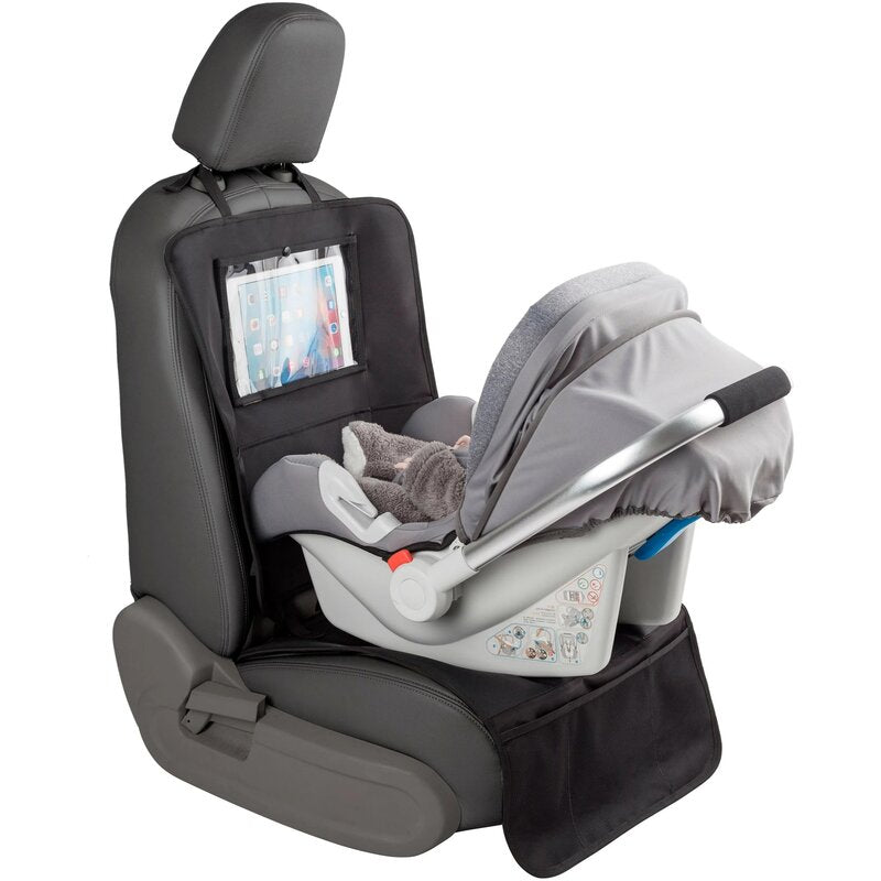 Protectie scaun auto, FreeON, Bancheta si spatar, Cu organizator, 3 in 1, Dimensiune 123x48.5 cm, Negru