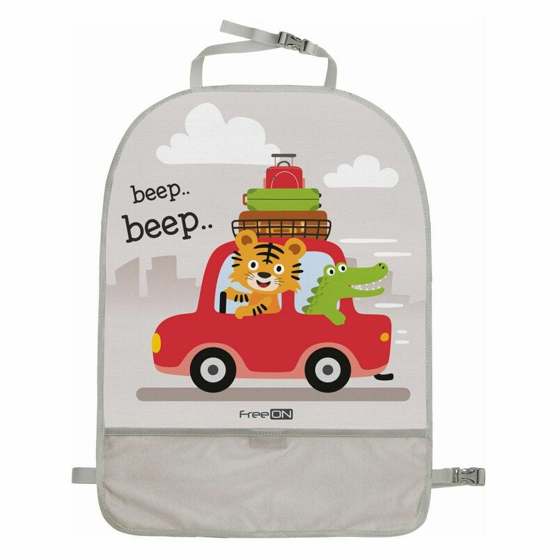 Protectie spatar, FreeON, Pentru masina, Cu buzunar pentru obiecte mici, Usor de montat, 61x45 cm, Lion