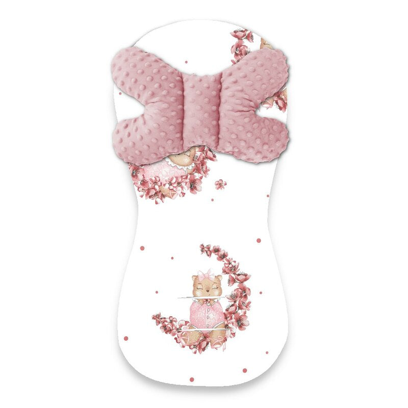 Protectie textila, MimiNu, Pentru carucior, scaun auto si scaun de bicicleta, Cu perna Butterfly, Materiale certificate Oeko Tex Standard 100, Design, Minky Betty