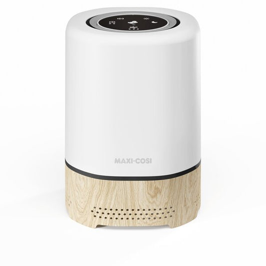 Purificator de Aer 3-in-1 Maxi-Cosi Clean, Filtru HEPA 13, Lampă de Noapte, Sunete Liniștitoare, Alb