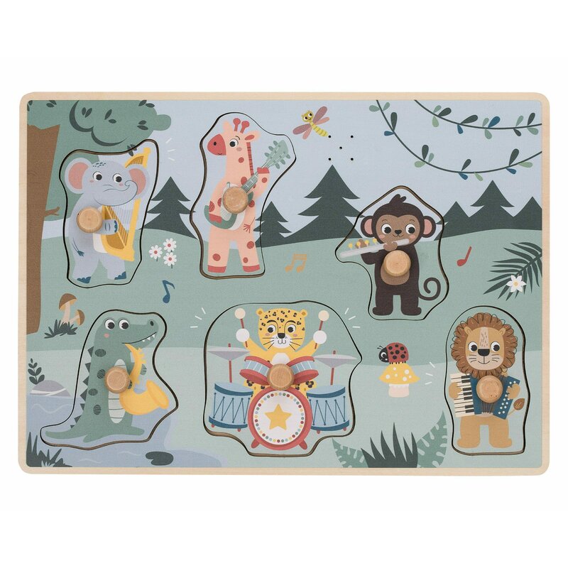 Puzzle muzical din lemn Free2Play cu sunete