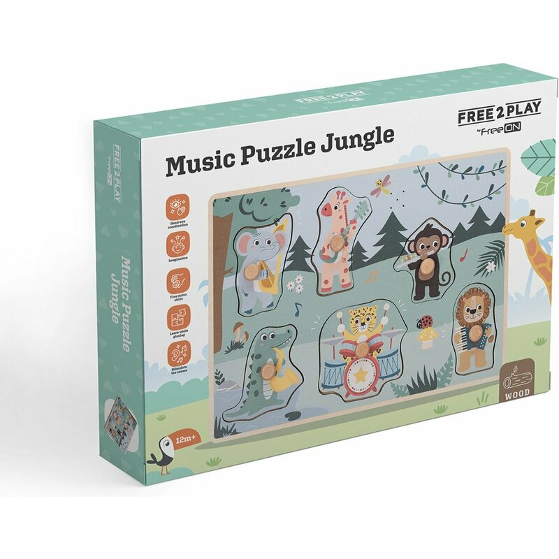 Puzzle muzical din lemn Free2Play cu sunete