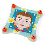 Puzzle Quercetti Make a Face – chip asamblat pe suportul cu pini roșii