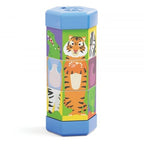 Puzzle rotativ Quercetti Tubo Mix & Match Animale – puzzle rotativ cu imagine de tigru