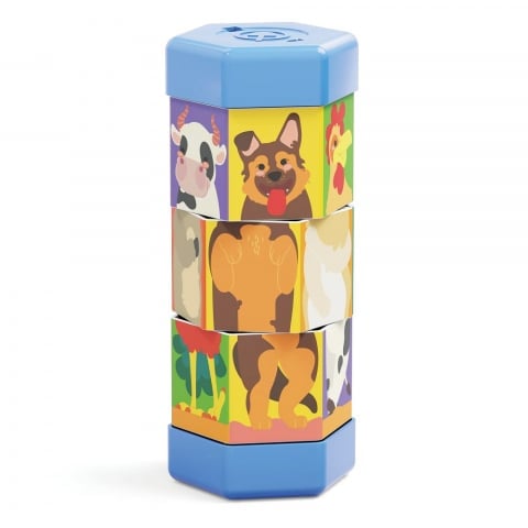 Puzzle Quercetti Tubo Mix  Match Animale