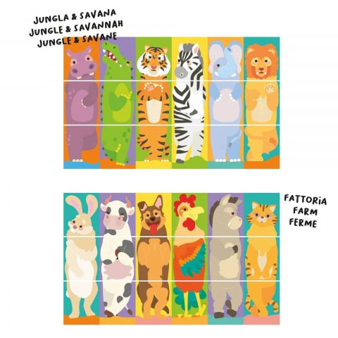 Puzzle Quercetti Tubo Mix  Match Animale